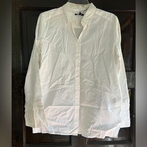 NYDJ White Button Bell Sleeve Shirt